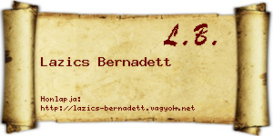 Lazics Bernadett névjegykártya
