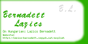 bernadett lazics business card